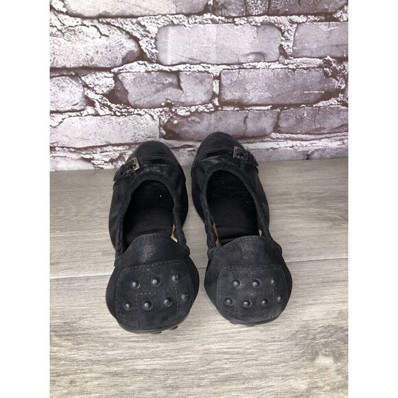 Tod's Black Leather Cap Toe Buckle Ballerina Ballet Flats Women's Sz 10M US/41EU - Picture 11 of 16